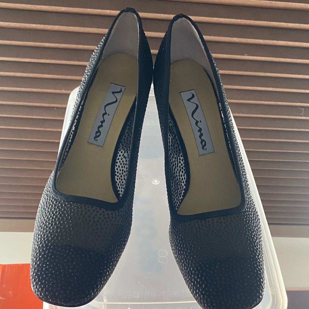 Nina Black Sparkling look Heels